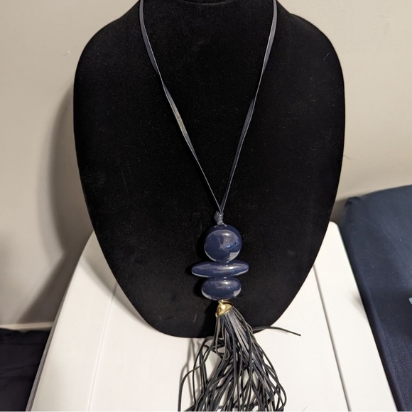 Chicos Navy Blue Avery Tassel Necklace - Picture 7 of 7